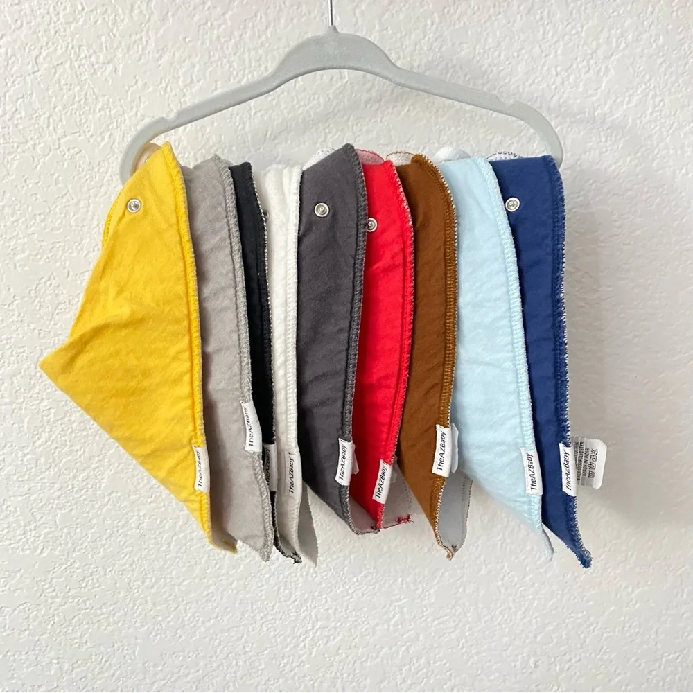Baby Bandana Drool Bibs for Boys and Girls, Solid Colors. 9 - Picture 1 of 4